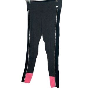 Pink Charcoal Grey, Black and Pink Yoga Leggings. Size Small.